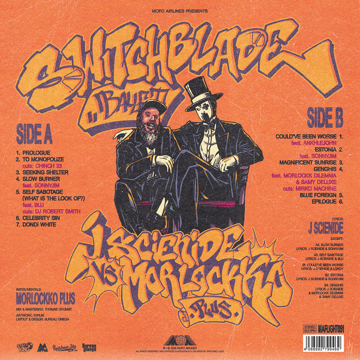 J Scienide vs Morlockko Plus - Switchblade Ballet LP (LTD Black Edition)