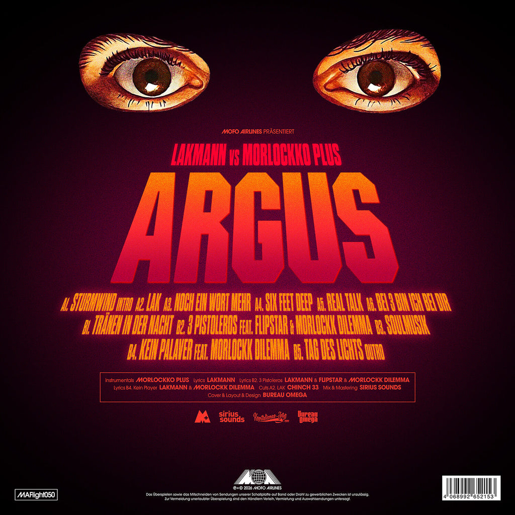 Lakmann vs. Morlockko Plus - Argus LP (Black-Edition)