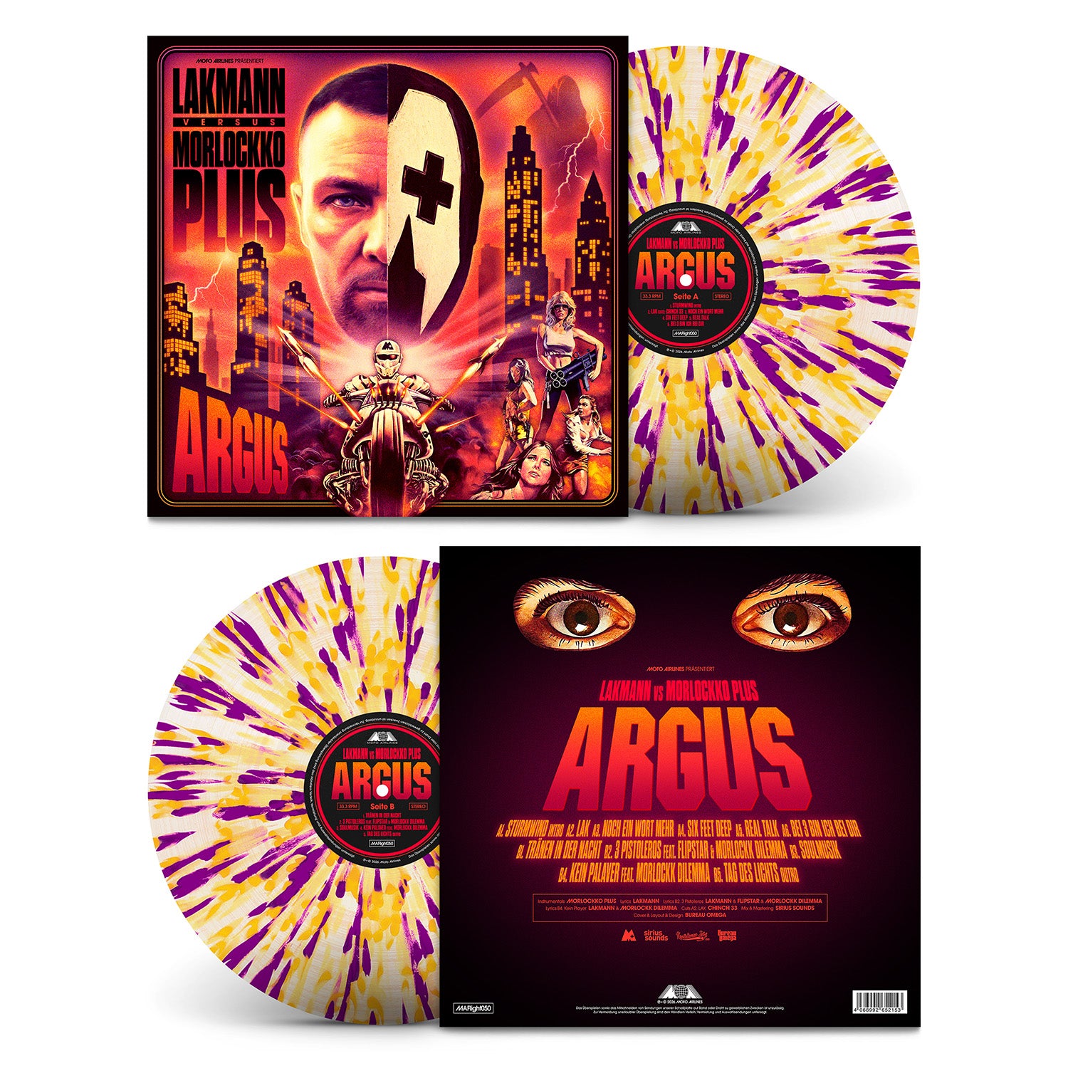 Lakmann vs. Morlockko Plus - Argus LP (Splatter-Edition)