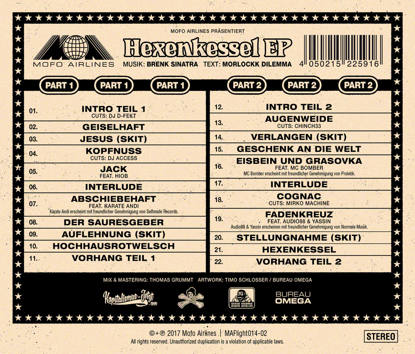 Brenk Sinatra & Morlockk Dilemma - Hexenkessel 1+2 (CD)
